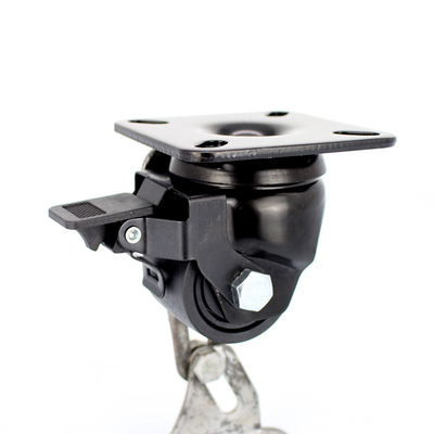 350KG Swivel Lock Low Profile Casters 50x38mm Solid Nylon Wheels For Industrial Machine