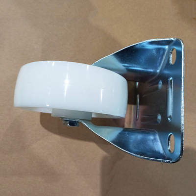 4 Inch Top Plate Rigid Type Nylon Swivel Castors White Directional Solid Wheel Castor Wheels Industrial
