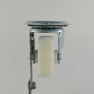 3 Inch Solid White Swivel Wheels Durable Nylon Low Profile Plate Castors For Machines