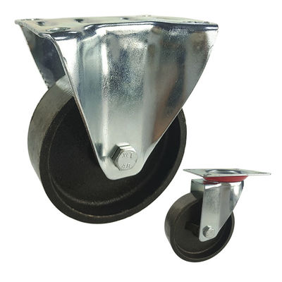 ISO9001 4 Inch Cast Iron 154lbs Loading Industrial Casters