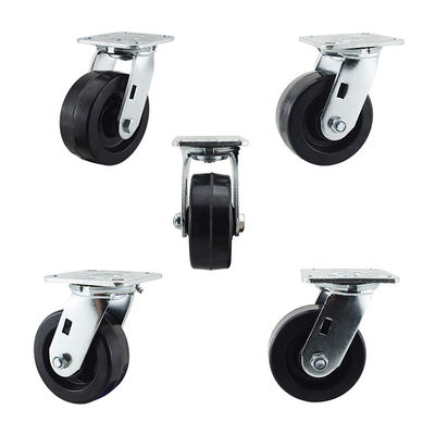 Black Heat Resistant swivel Oven Trolley 5 Inch Replacement Caster Wheels