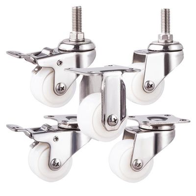 40mm 30kg Capacity Stainless Steel Fixed Plate  Nylon Trolley Wheel Caster