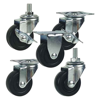 3 Inch 88LBS Capacity Fixed Plate Furniture Moving Castors , Replacement Bed Casters