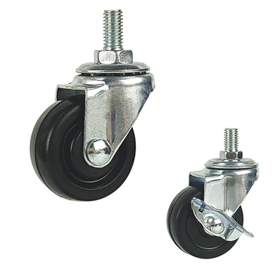 3 Inch 88LBS Capacity Fixed Plate Furniture Moving Castors , Replacement Bed Casters