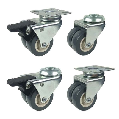 360 Degree Rotating Hole Head Lockable PVC Caster Wheel  For Freezer