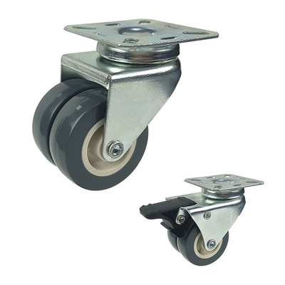 360 Degree Rotating Hole Head Lockable PVC Caster Wheel  For Freezer