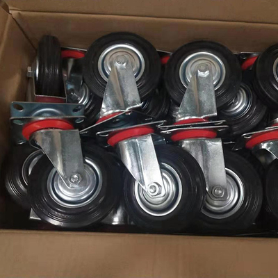 220lbs Rubber Caster Wheel With 160mm Diameter Swivel Plate Castors