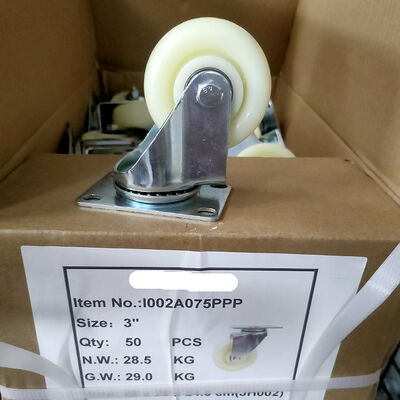 ล้อลูกล้อยางสีน้ำเงินพร้อมโครงเหล็ก เหมาะสำหรับคลังสินค้าและอุปกรณ์ที่ต้องการล้อลูกล้อที่ทนทาน