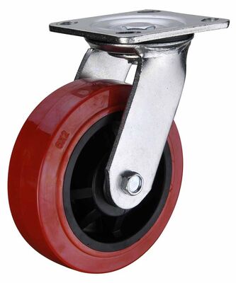 Side Lock Brake Type Medium-load Casters Offering 3-3/4 X 3-3/4 Inch Mounting Plate Size High Strength Wheels for Industrial