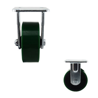 300kg Iron PU Fixed Plate  5 Inch Swivel Casters Double Ball Bearing