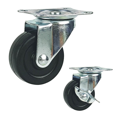 3 Inch 88LBS Capacity Fixed Plate Furniture Moving Castors , Replacement Bed Casters