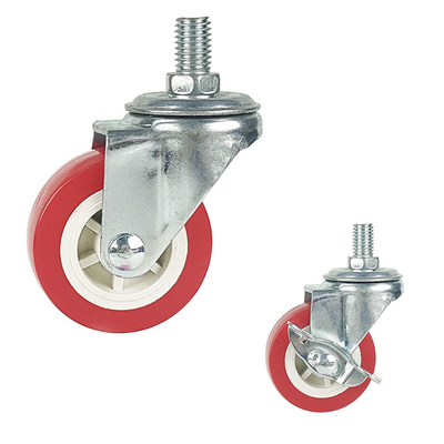 2.5 Inch Soft Wheels Swivel Head  Light Duty PVC Casters Bolt Hole Side